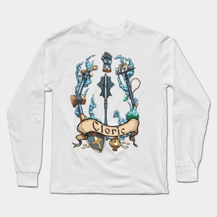 Cleric Dungeons and Dragons Class Design Long Sleeve T-Shirt